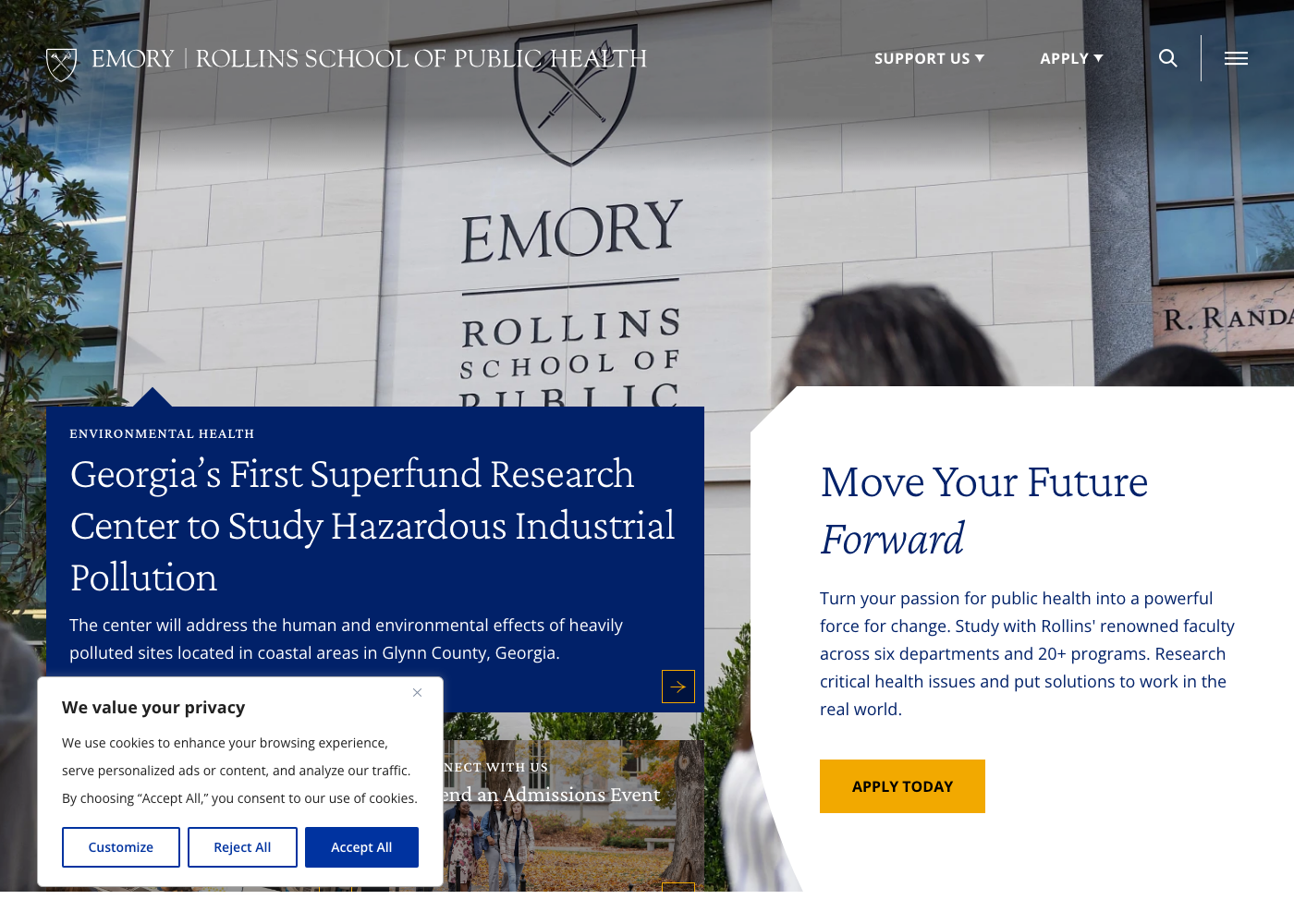 Emory School of Public Health website built on Acquia Site Studio